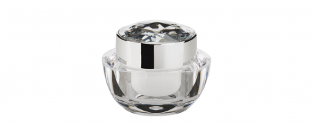 Acrylic square Cream Jar with Diamond cap 30ml
